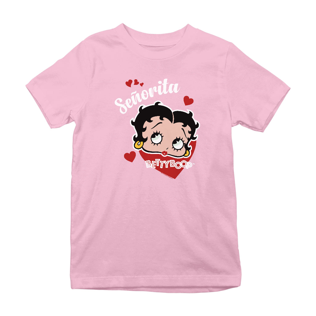 Betty Boop Senorita Hearts Kids T-Shirt