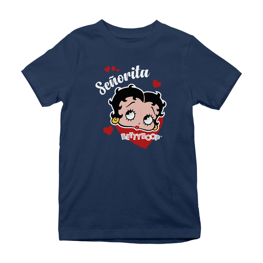 Betty Boop Senorita Hearts Kids T-Shirt