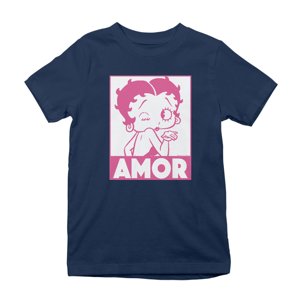 Betty Boop Amor Wink Kiss Kids T-Shirt