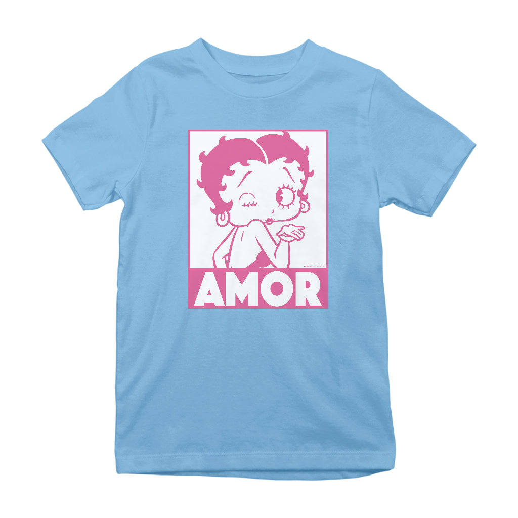 Betty Boop Amor Wink Kiss Kids T-Shirt