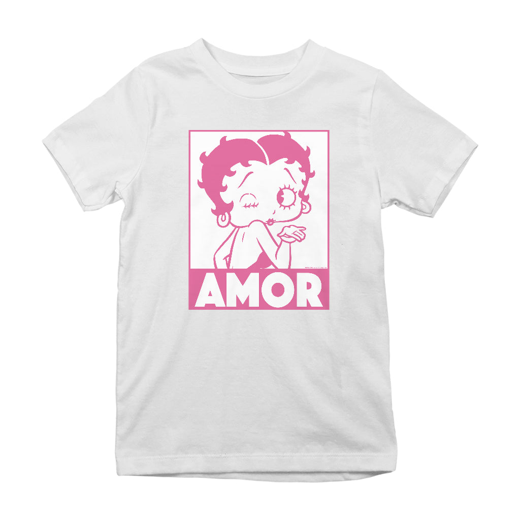 Betty Boop Amor Wink Kiss Kids T-Shirt