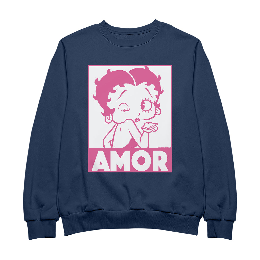 Betty Boop Amor Wink Kiss Men's Sweatshirt