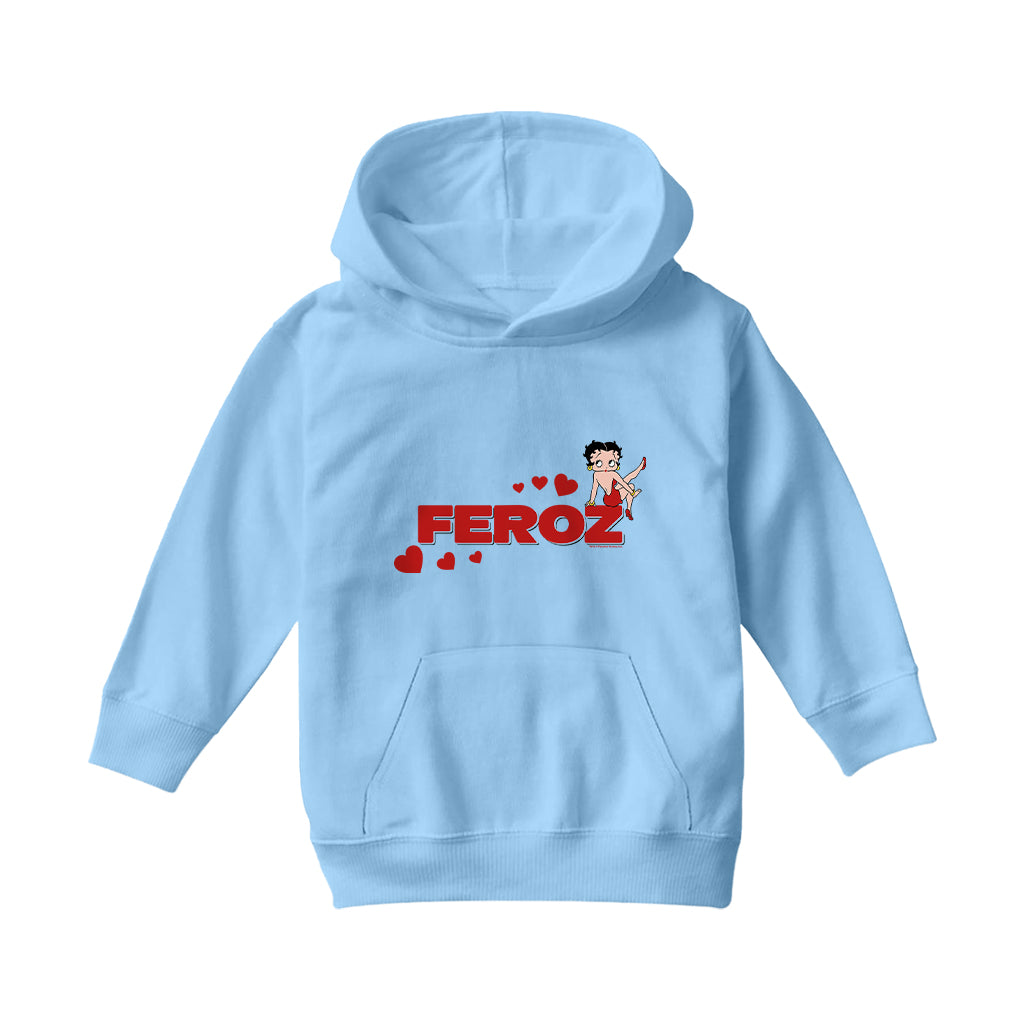 Betty Boop Feroz Hearts Kids Hooded Sweatshirt
