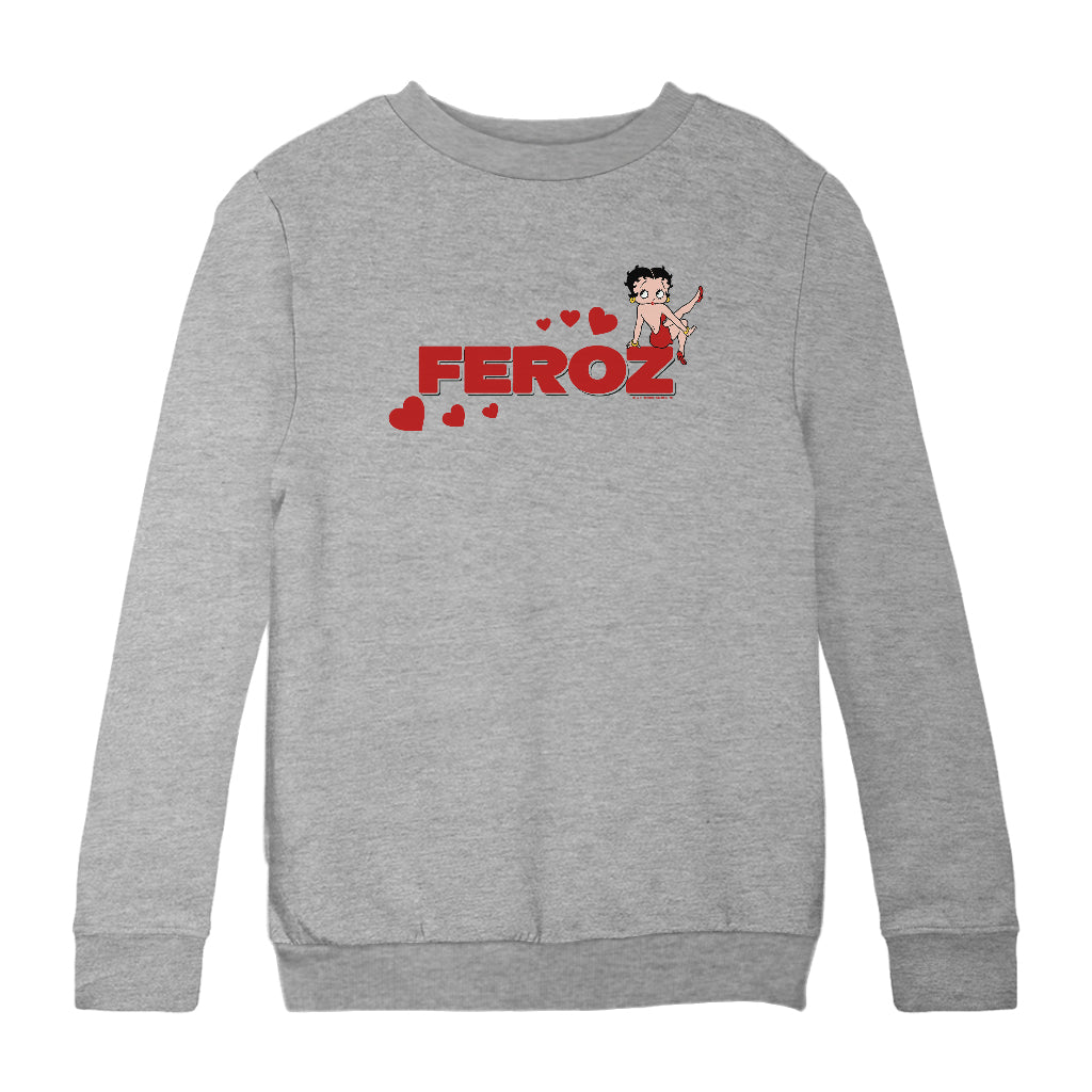 Betty Boop Feroz Hearts Kids Sweatshirt
