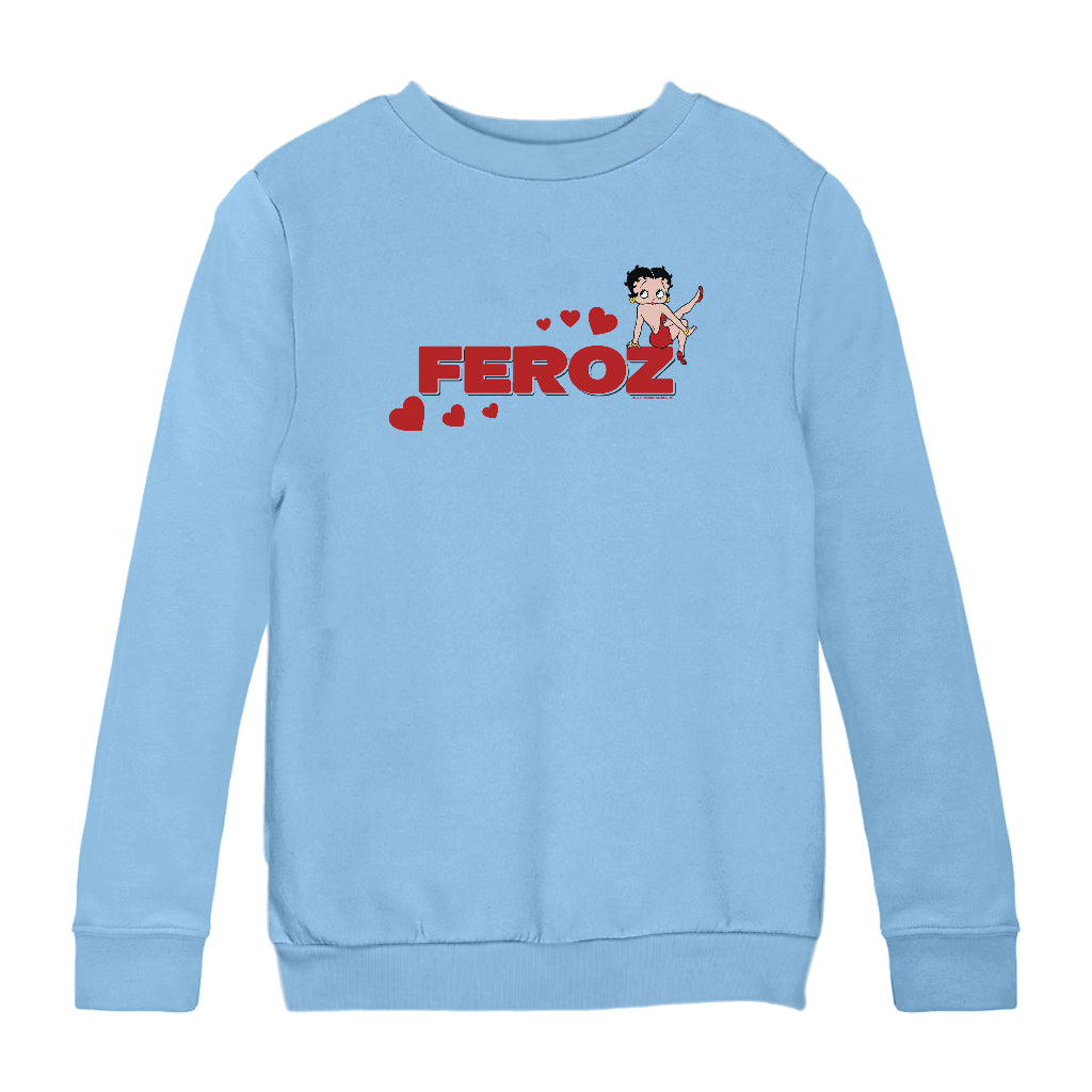 Betty Boop Feroz Hearts Kids Sweatshirt