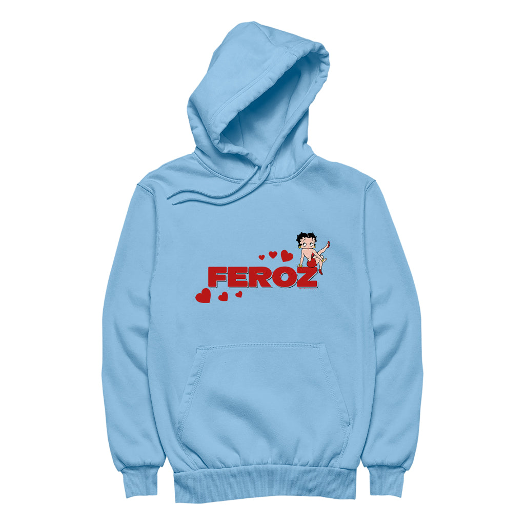 Betty Boop Feroz Hearts Men's Hooded Sweatshirt