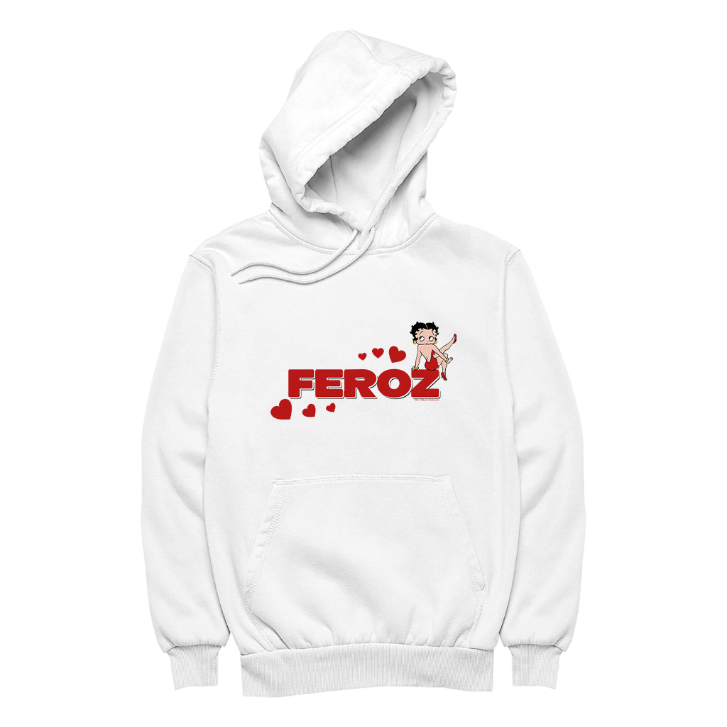 Betty Boop Feroz Hearts Men's Hooded Sweatshirt