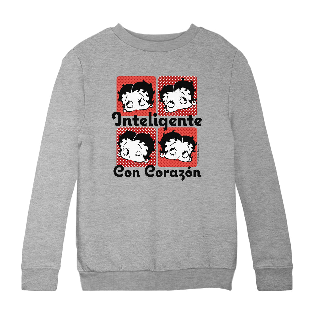 Betty Boop Inteligente Con Corazon Kids Sweatshirt