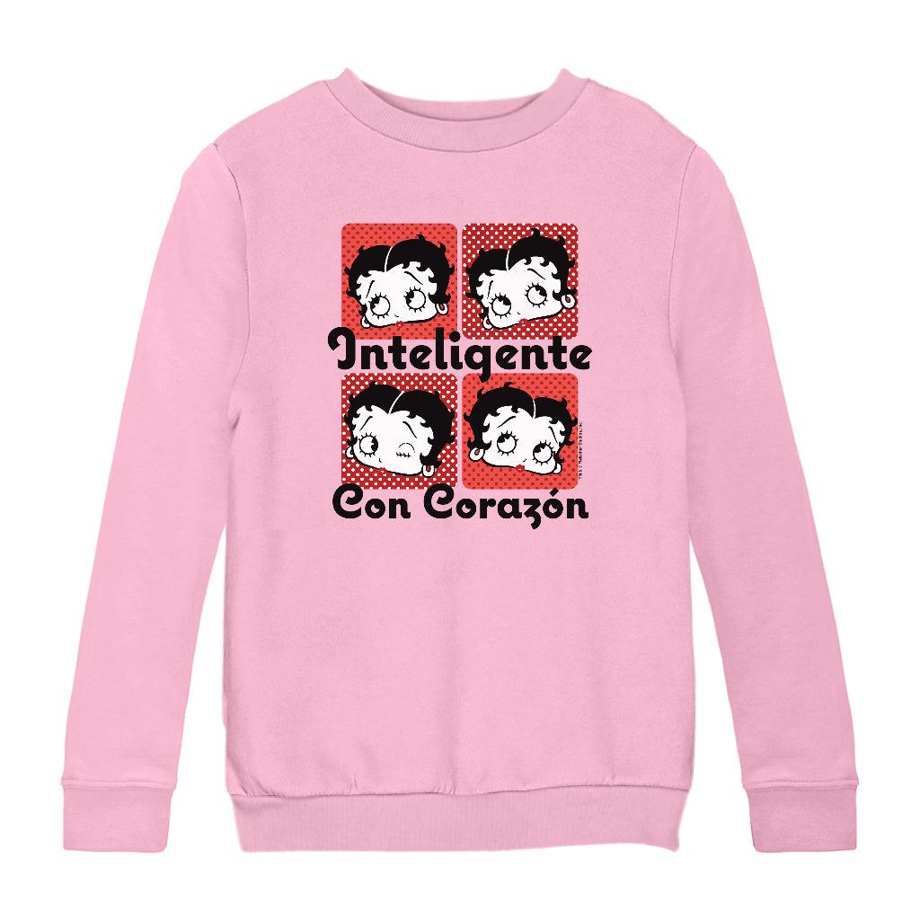 Betty Boop Inteligente Con Corazon Kids Sweatshirt