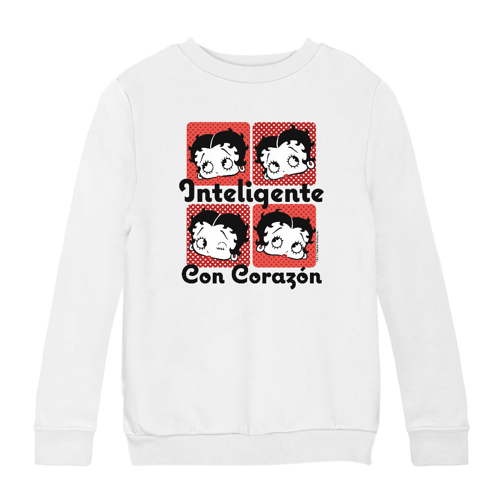 Betty Boop Inteligente Con Corazon Kids Sweatshirt