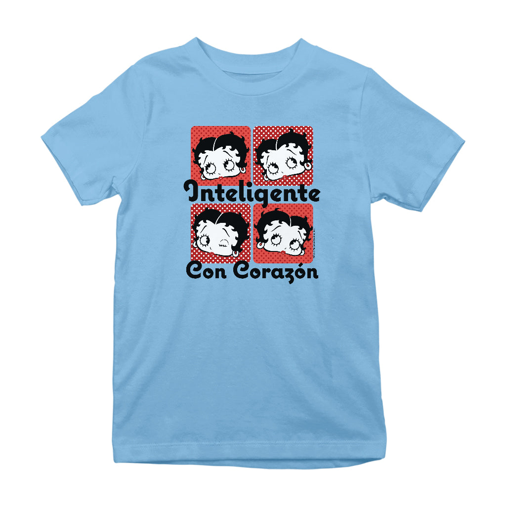 Betty Boop Inteligente Con Corazon Kids T-Shirt