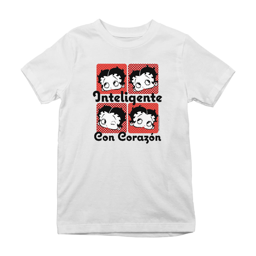 Betty Boop Inteligente Con Corazon Kids T-Shirt