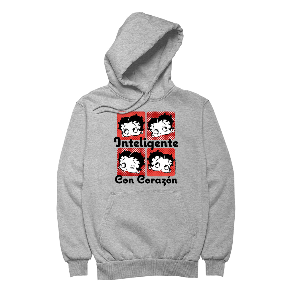 Betty Boop Inteligente Con Corazon Women's Hooded Sweatshirt