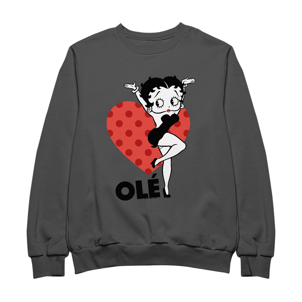 Betty Boop Ole Heart Pose Men's Sweatshirt