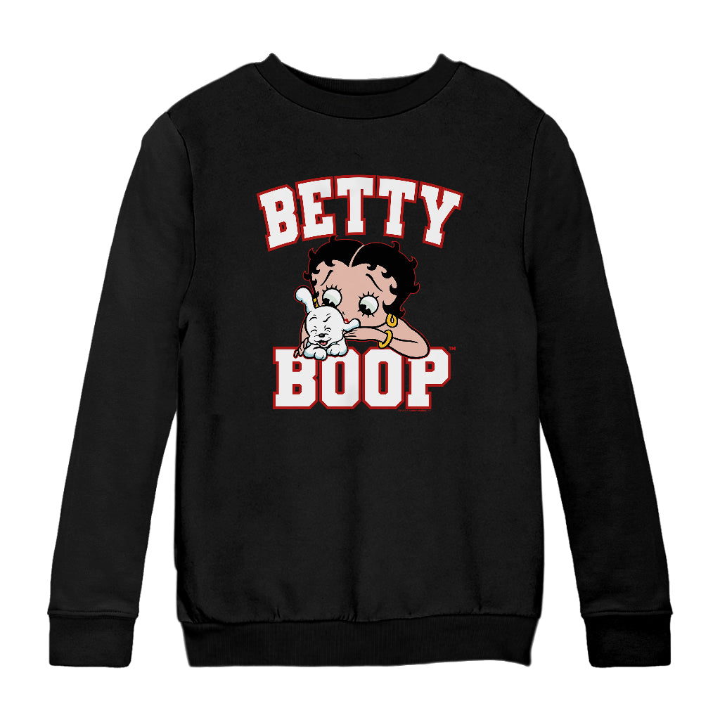 Betty Boop Big Font With Pudgy Kids Sweatshirt