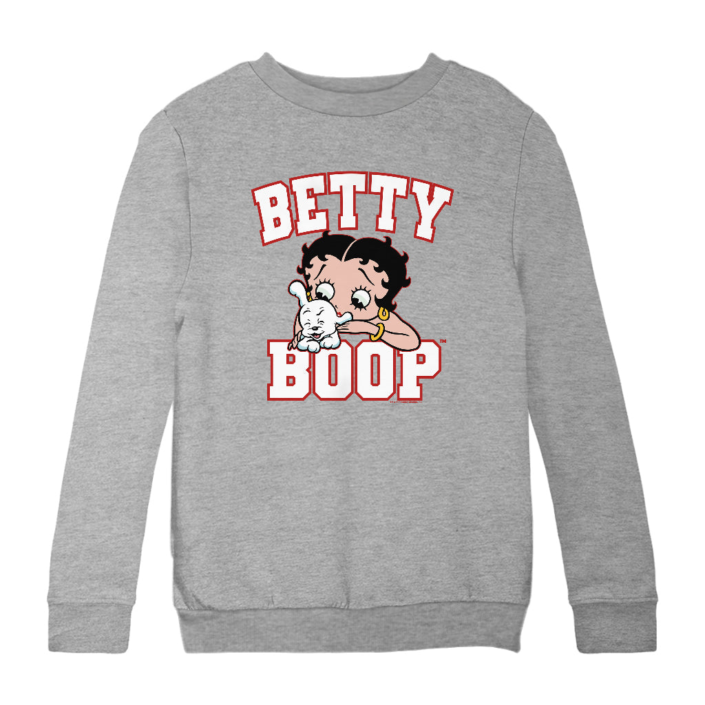 Betty Boop Big Font With Pudgy Kids Sweatshirt