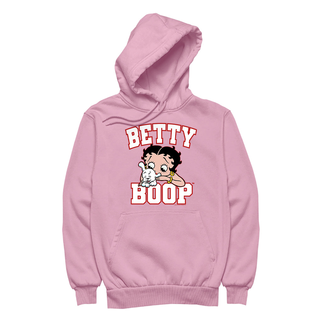 Betty Boop Big Font With Pudgy Men's Hooded Sweatshirt