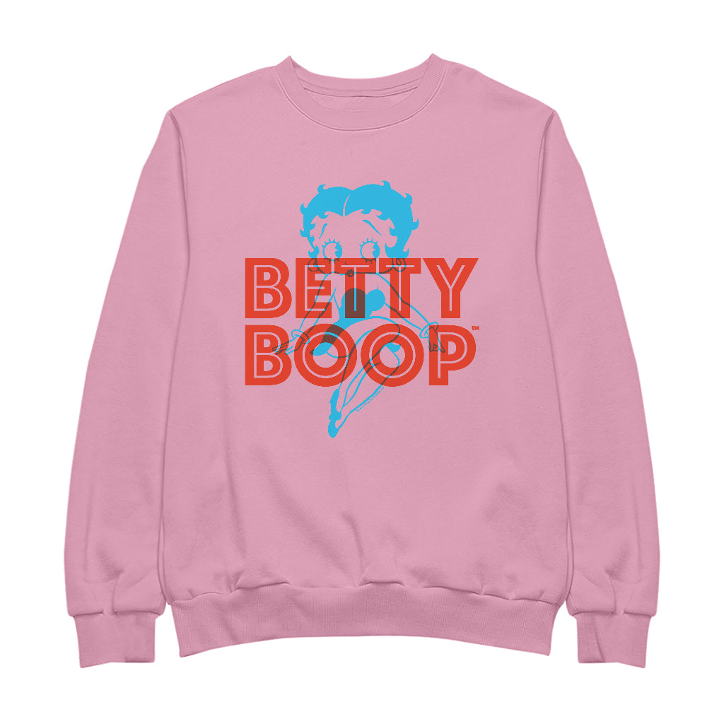 Betty Boop Red And Blue Sitting Pose Men's Sweatshirt
