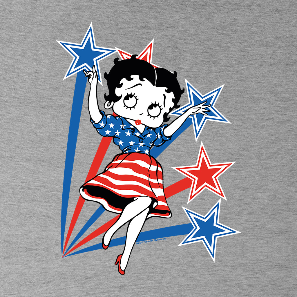 Betty Boop USA Flag Dress And Stars Women's Hooded Sweatshirt