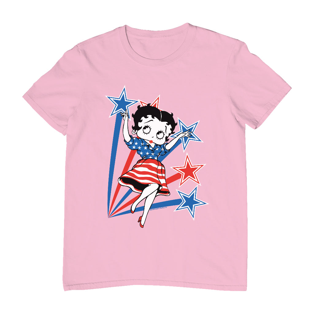 Betty Boop USA Flag Dress And Stars Men's T-Shirt