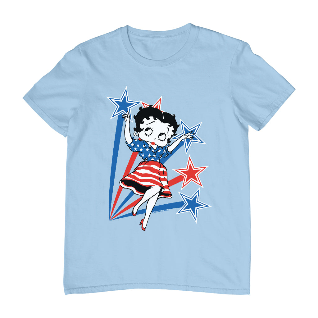 Betty Boop USA Flag Dress And Stars Men's T-Shirt