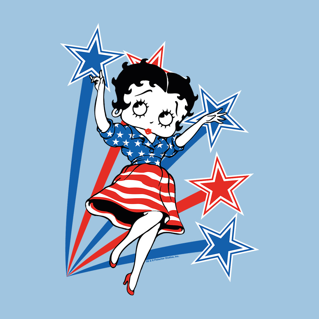 Betty Boop USA Flag Dress And Stars Men's Sweatshirt
