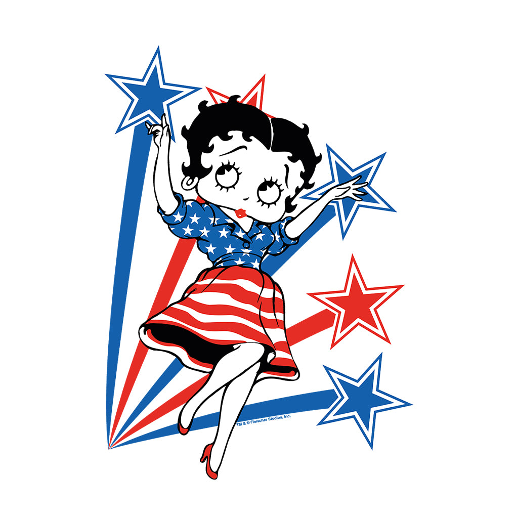 Betty Boop USA Flag Dress And Stars Kids Sweatshirt