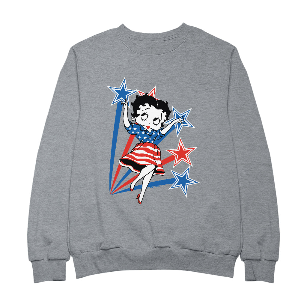 Betty Boop USA Flag Dress And Stars Women's Sweatshirt