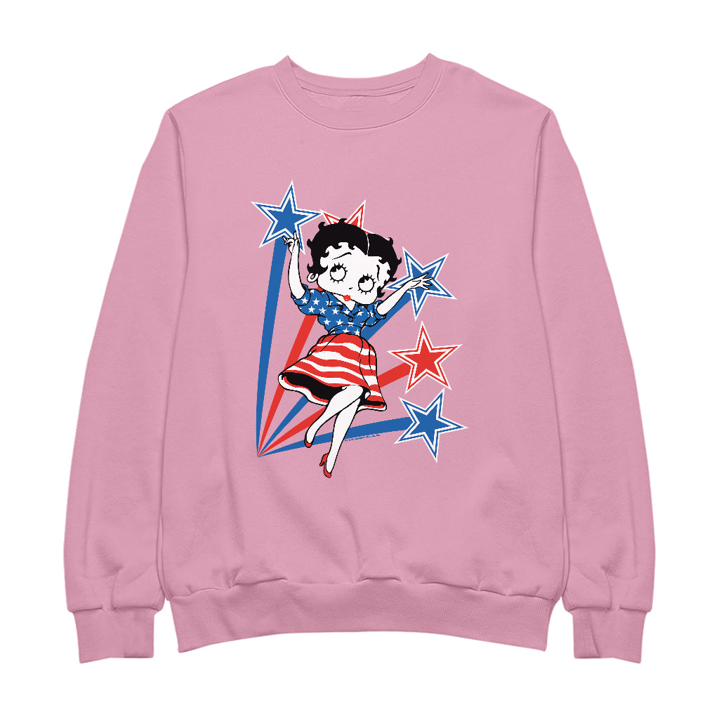 Betty Boop USA Flag Dress And Stars Women's Sweatshirt