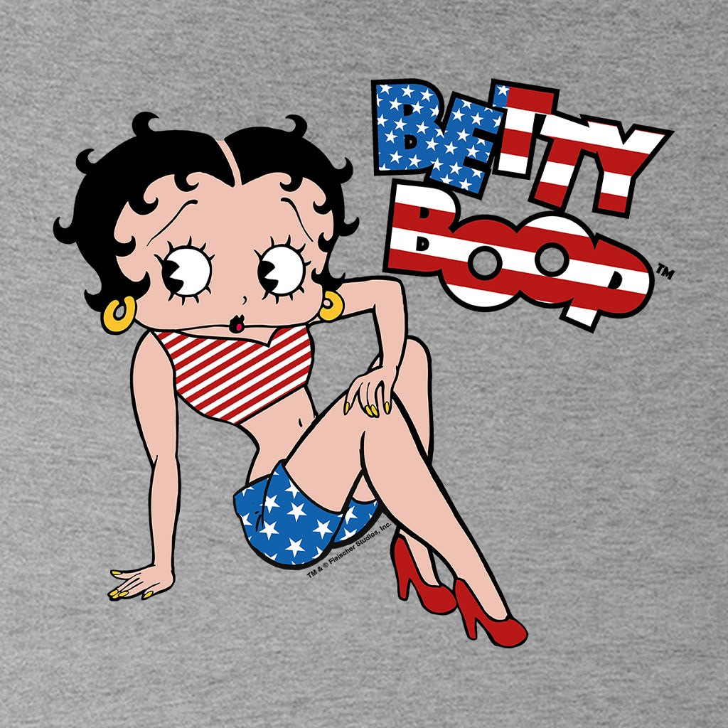 Betty Boop USA Flag Clothing Logo Kids Hooded Sweatshirt
