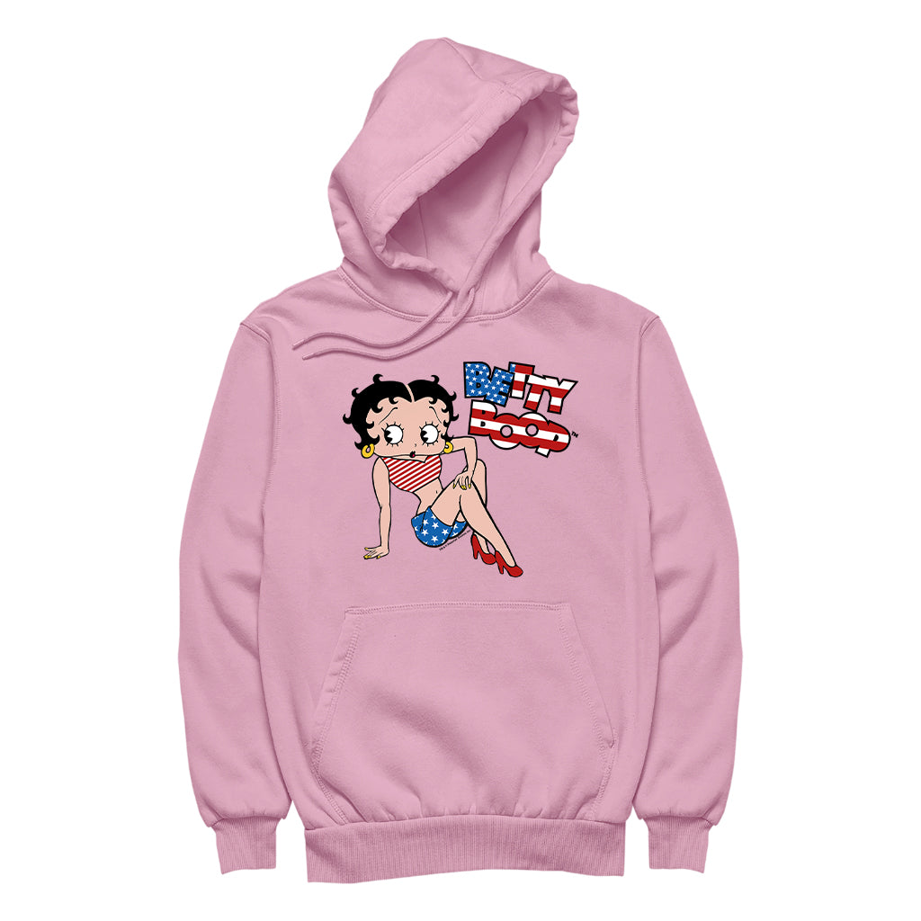 Betty Boop USA Flag Clothing Logo Men's Hooded Sweatshirt