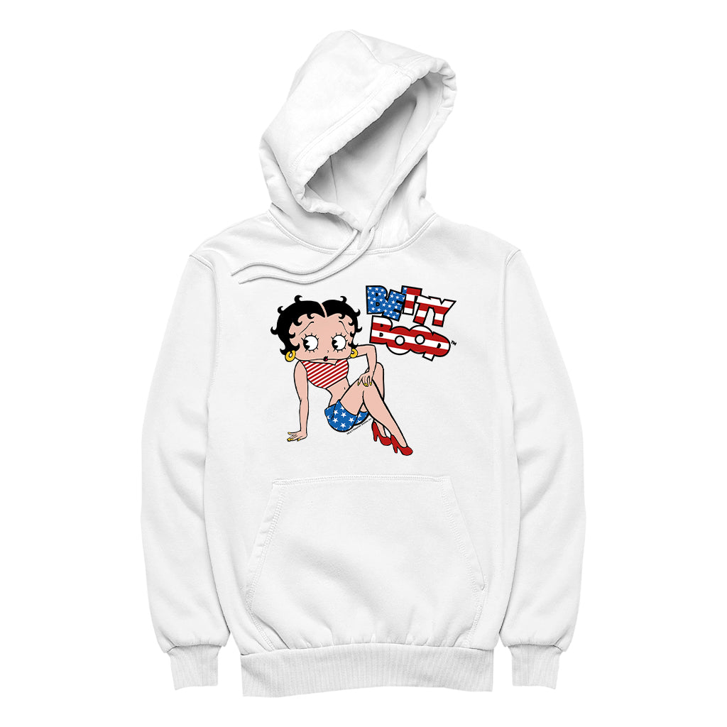 Betty Boop USA Flag Clothing Logo Men's Hooded Sweatshirt