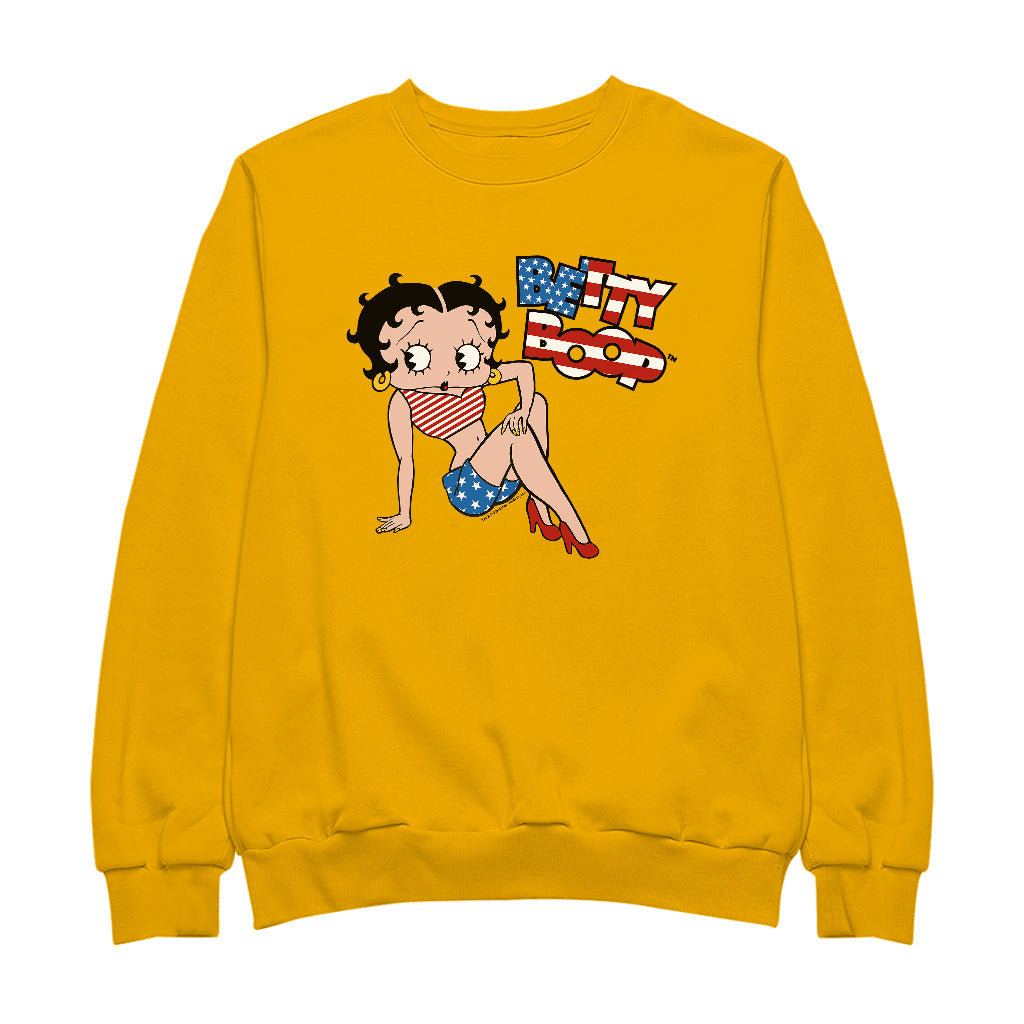 Betty Boop USA Flag Clothing Logo Men's Sweatshirt
