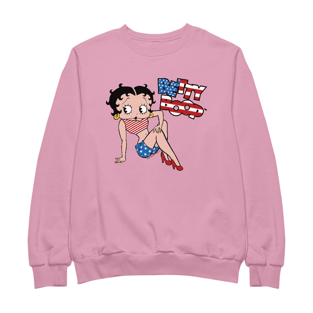 Betty Boop USA Flag Clothing Logo Men's Sweatshirt
