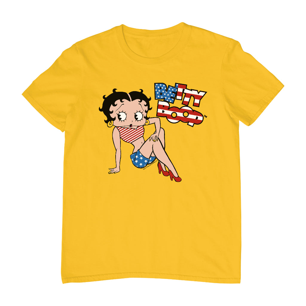 Betty Boop USA Flag Clothing Logo Men's T-Shirt