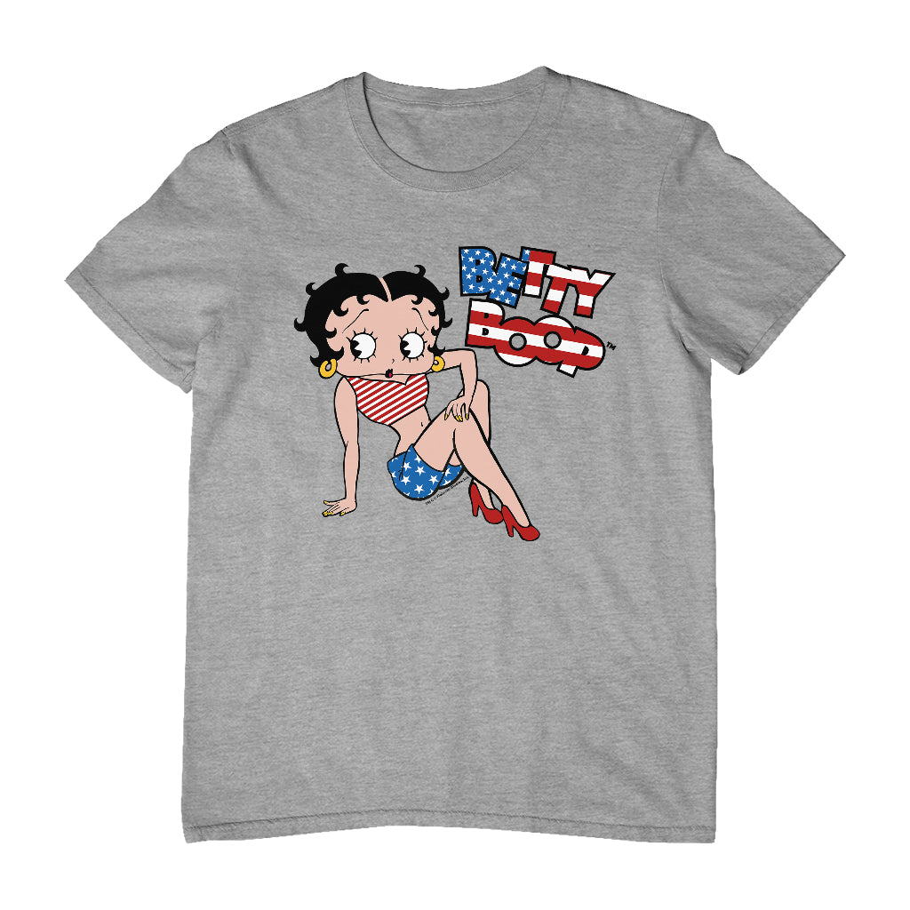 Betty Boop USA Flag Clothing Logo Men's T-Shirt