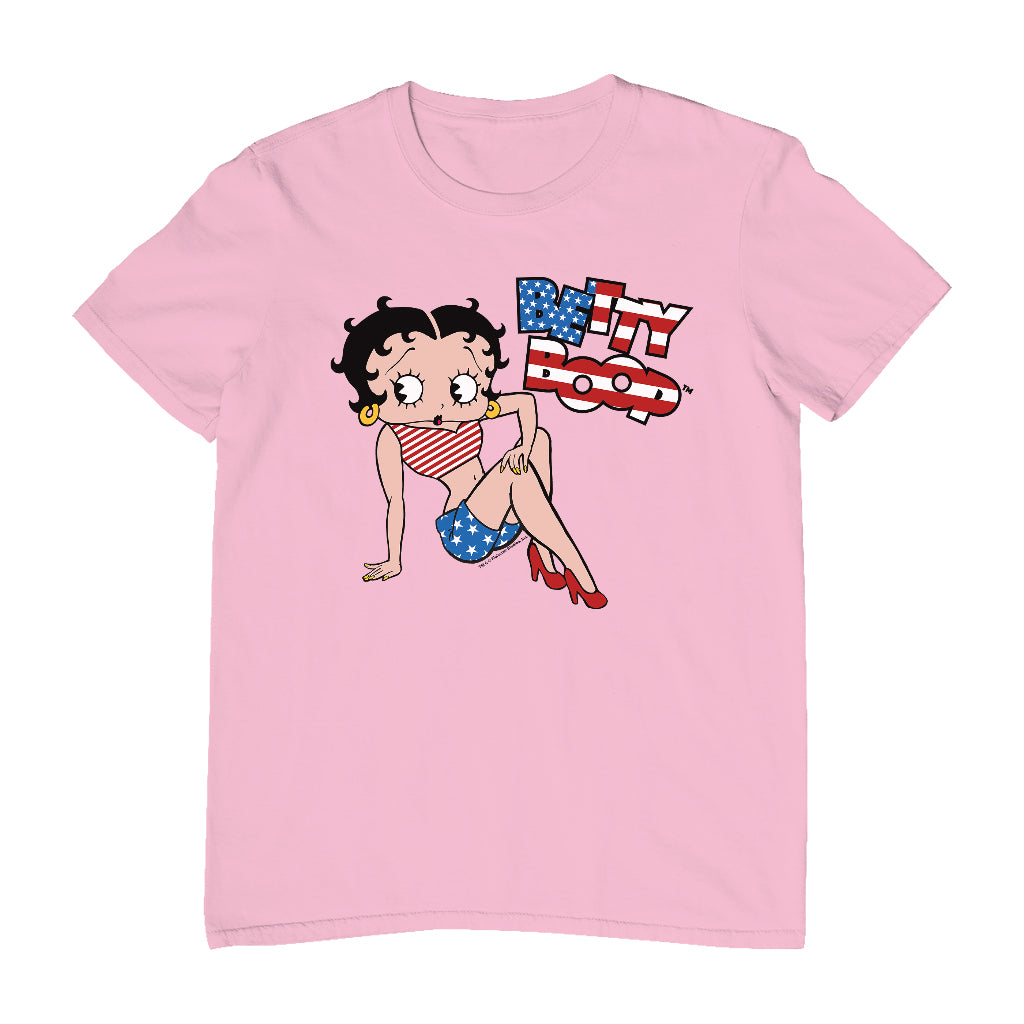 Betty Boop USA Flag Clothing Logo Men's T-Shirt