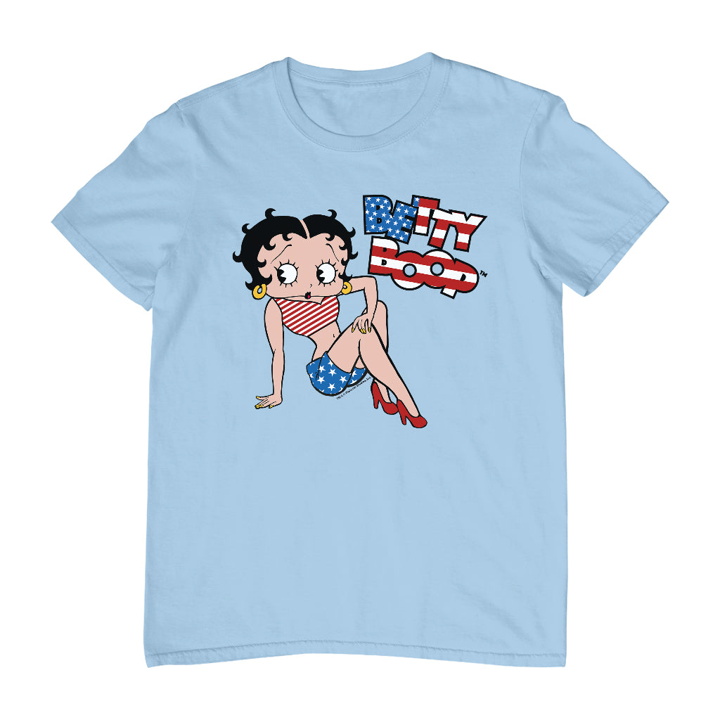 Betty Boop USA Flag Clothing Logo Men's T-Shirt