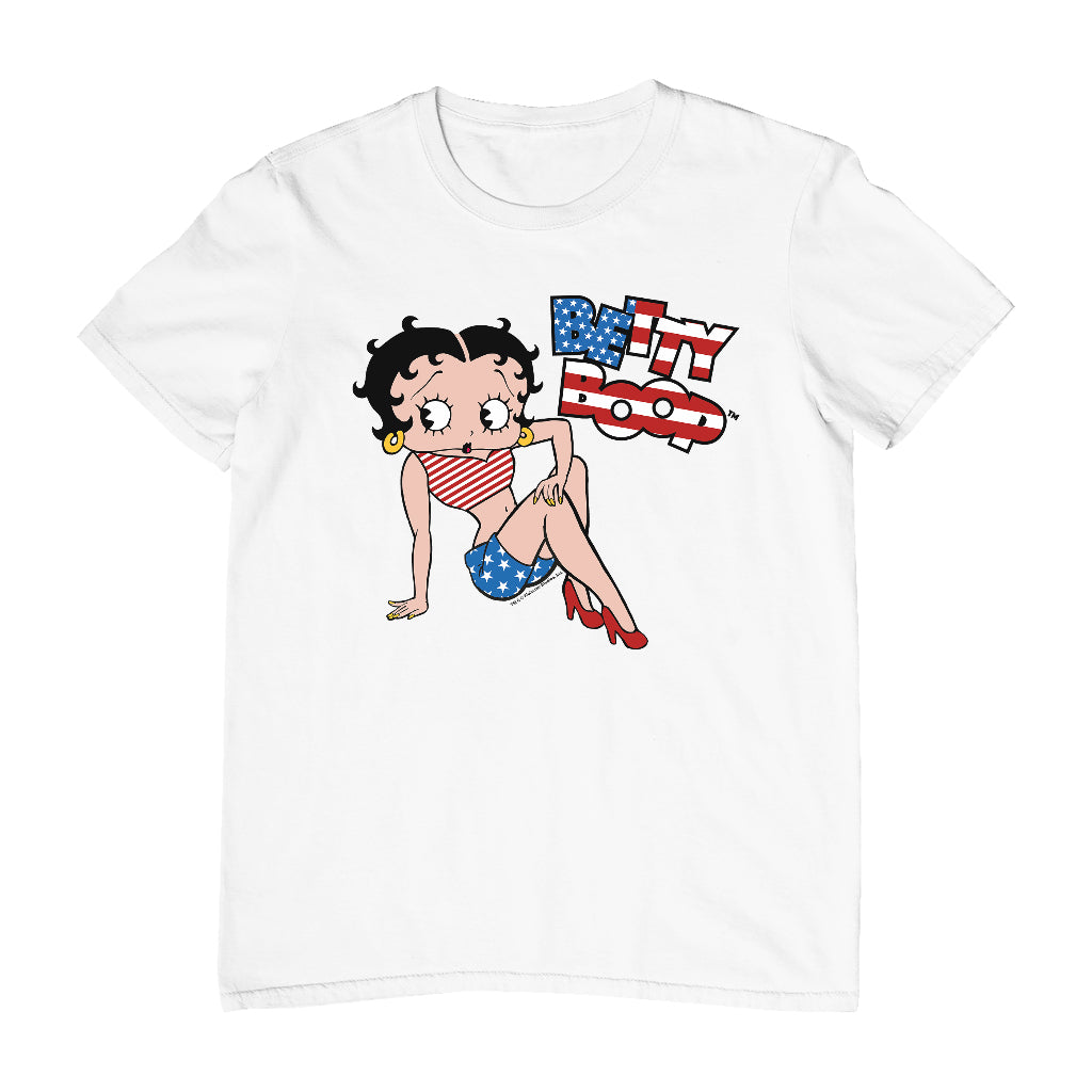 Betty Boop USA Flag Clothing Logo Men's T-Shirt