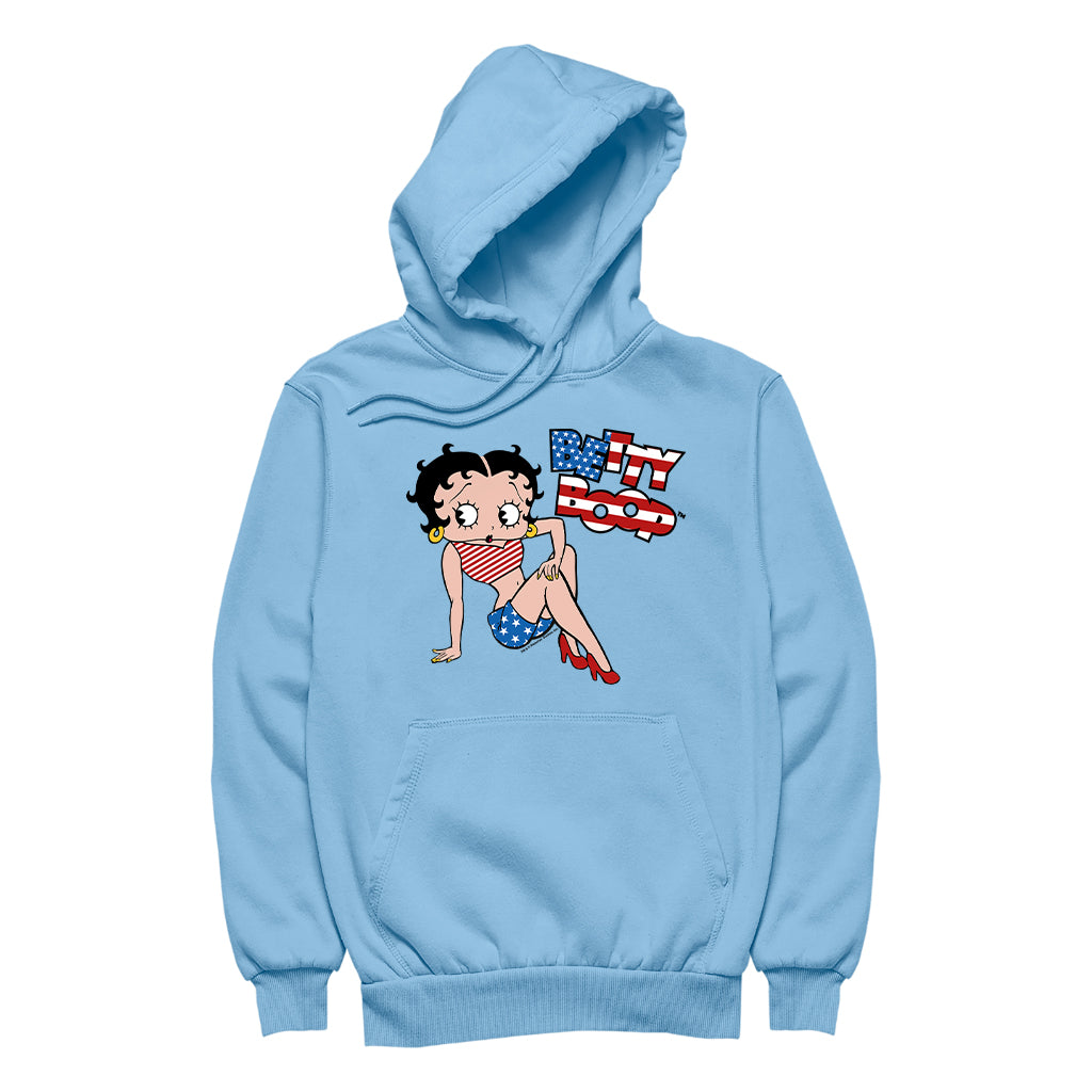 Betty Boop USA Flag Clothing Logo Women's Hooded Sweatshirt