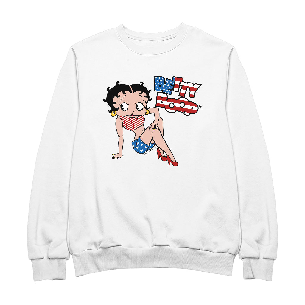 Betty Boop USA Flag Clothing Logo Women's Sweatshirt