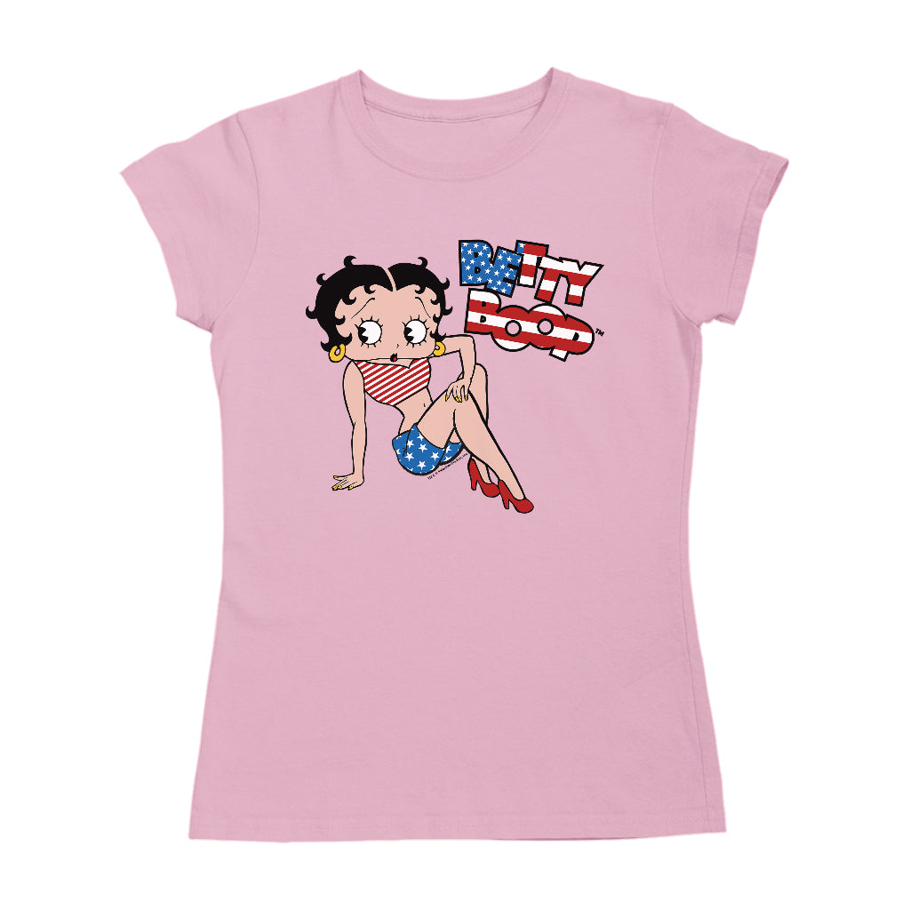 Betty Boop USA Flag Clothing Logo Women's T-Shirt