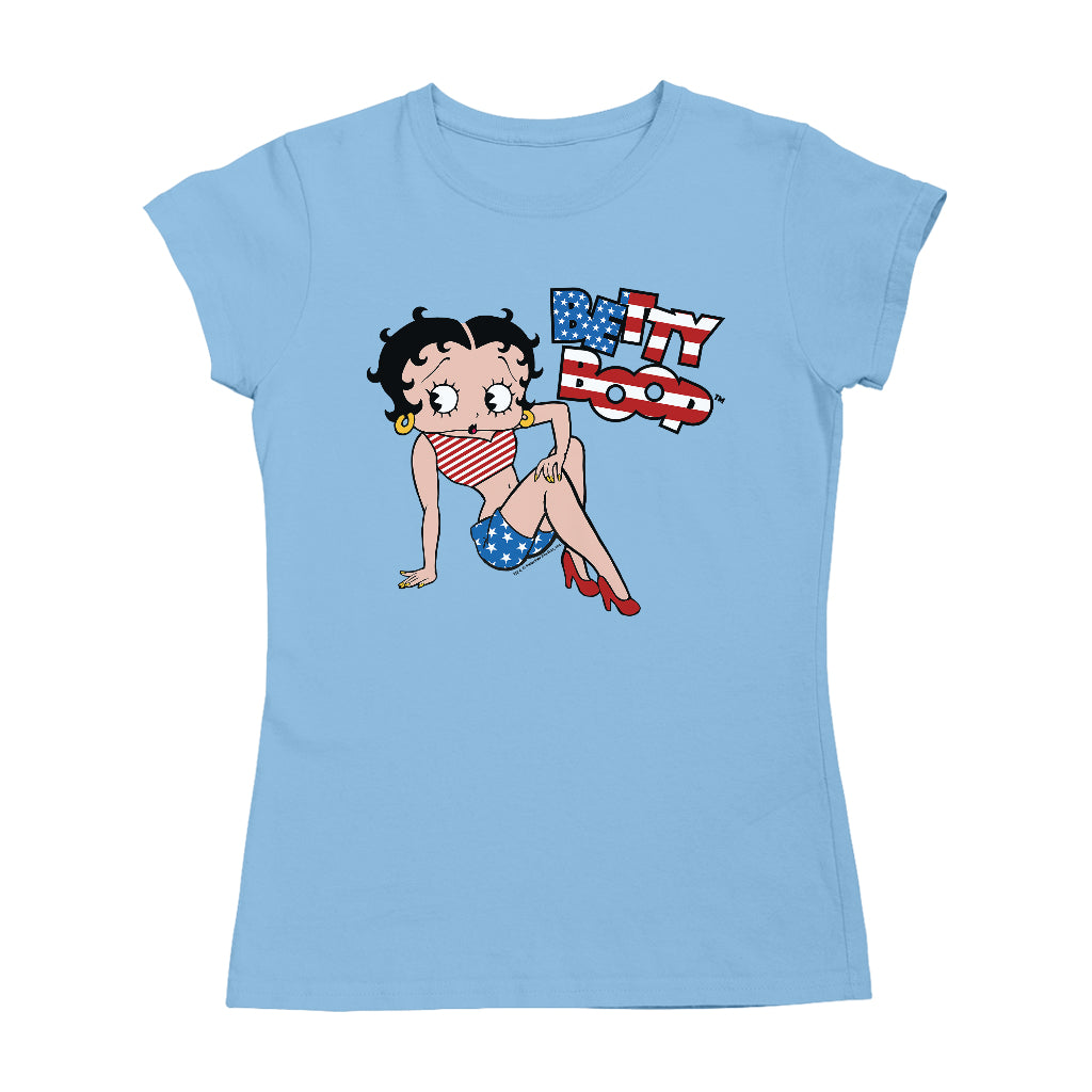 Betty Boop USA Flag Clothing Logo Women's T-Shirt