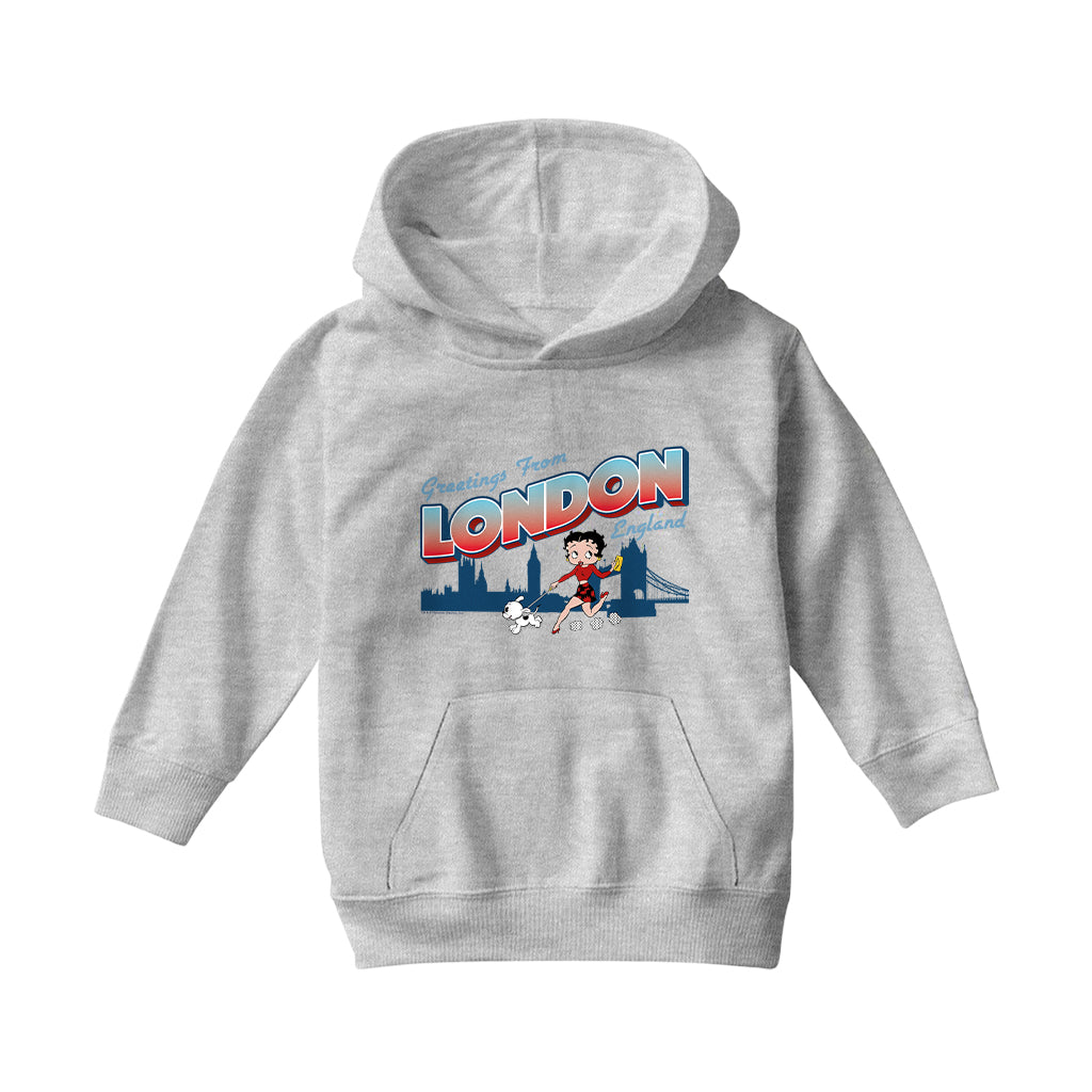 Betty Boop London England Kids Hooded Sweatshirt