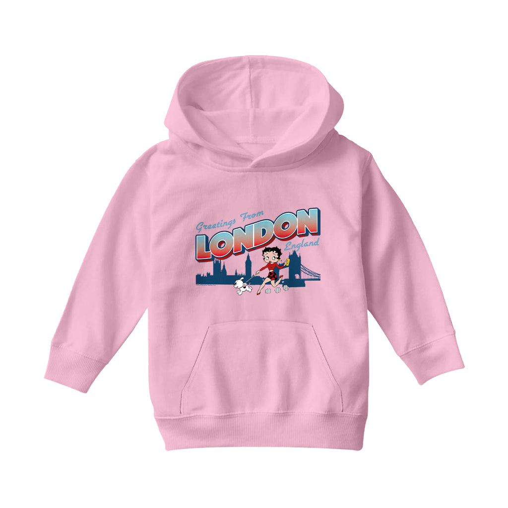 Betty Boop London England Kids Hooded Sweatshirt