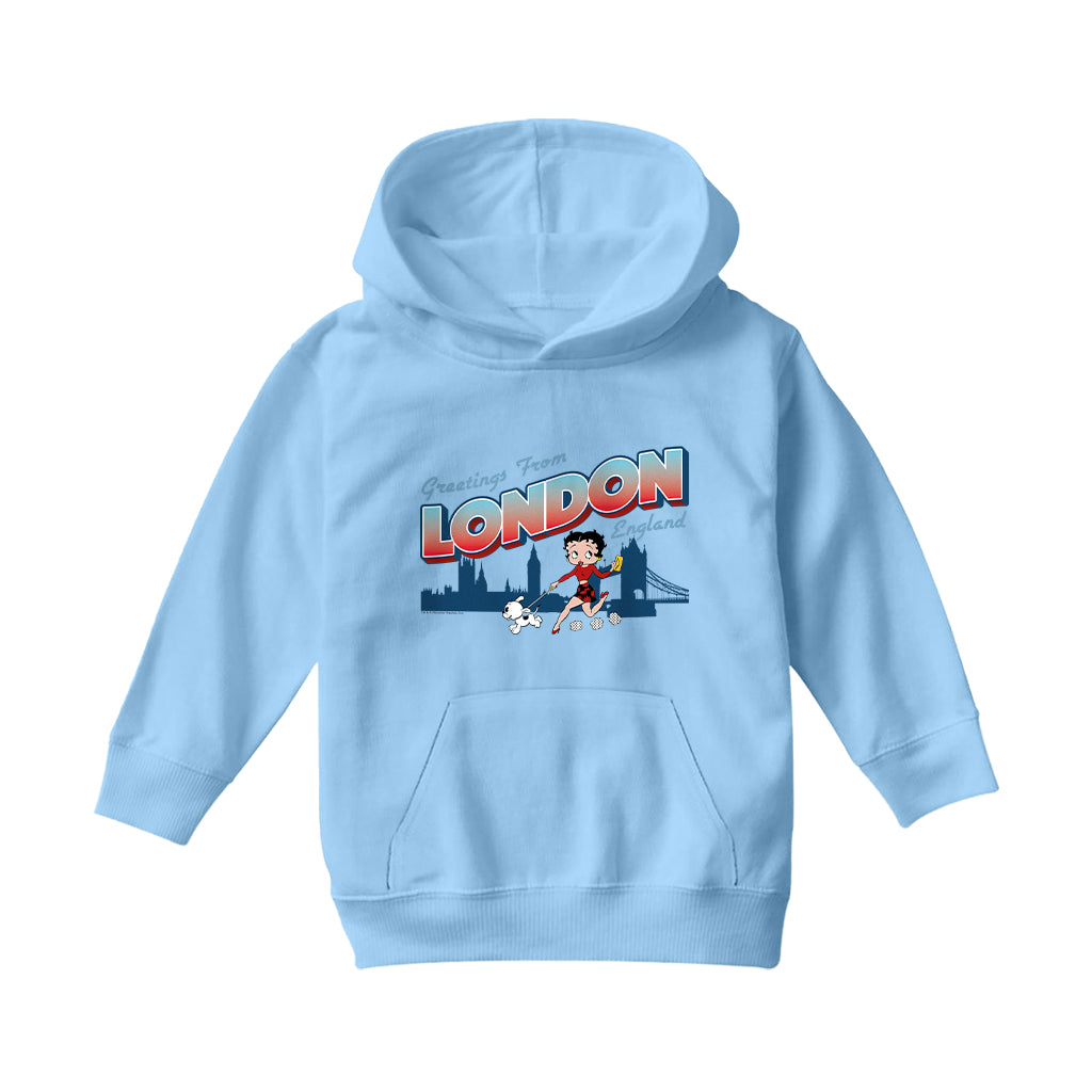 Betty Boop London England Kids Hooded Sweatshirt