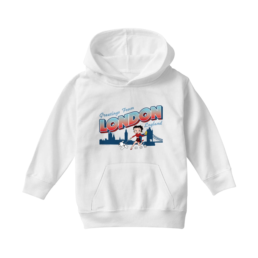 Betty Boop London England Kids Hooded Sweatshirt