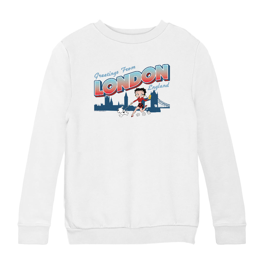 Betty Boop London England Kids Sweatshirt