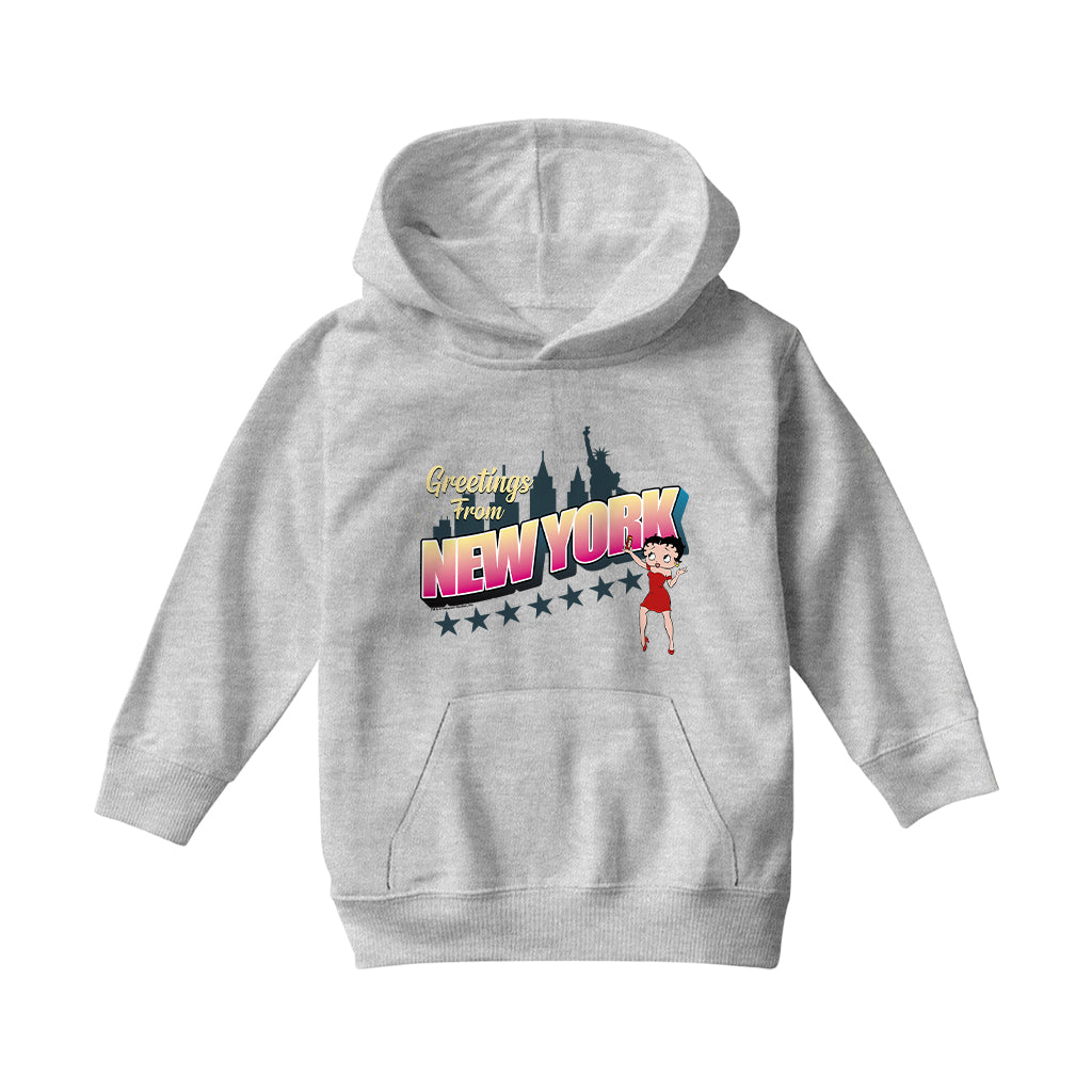 Betty Boop Greetings From New York Kids Hooded Sweatshirt