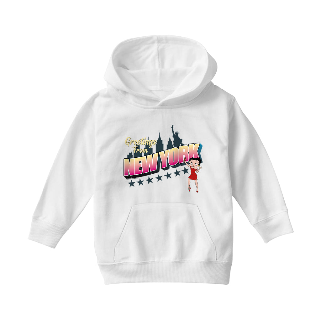 Betty Boop Greetings From New York Kids Hooded Sweatshirt
